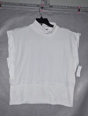 Single Thread White Mock Neck Sleeveless Top – Women's XL